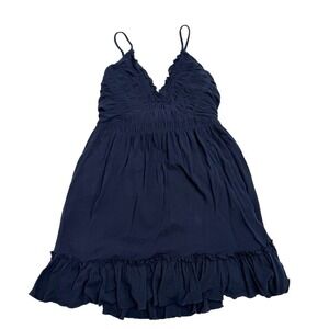 Magnolia Boutique Sleeveless Mini Dress Womens Size Medium Navy‎ Blue Back Tie